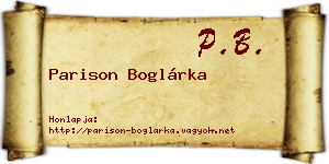 Parison Boglárka névjegykártya